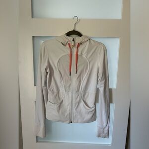 LuluLemon White and Floral Hooded Jacket